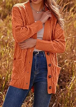 KIRUNDO Women 2024 Fall Winter Oversized Button Down Cable