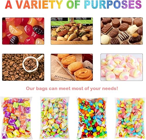 Miniatura 4 de Qtop Bolsas para galletas, 120 bolsas de plástico transparente de 5 x 7 pulgadas, 1.57 mils de grosor, autoadhesivas, bolsas autoadhesivas para