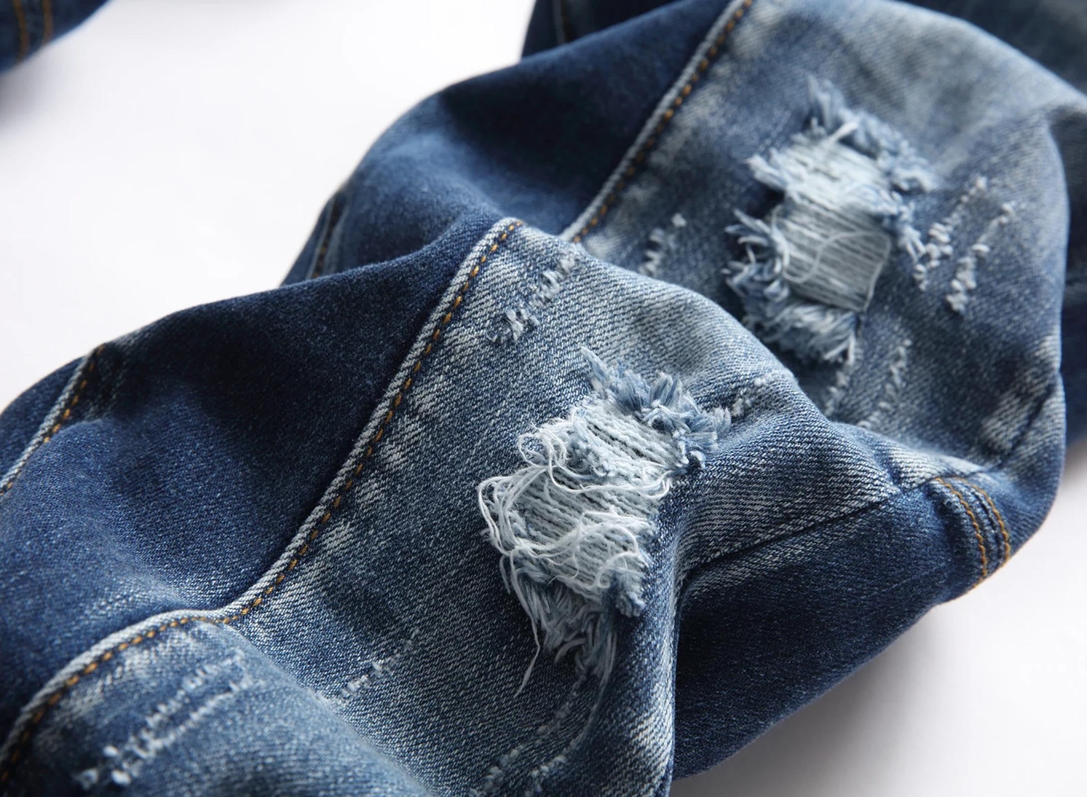 Jeans Pantalon Männer Jeans Löcher Lange Hosen Männermode Stretch Slim Hosen Herrenjeans
