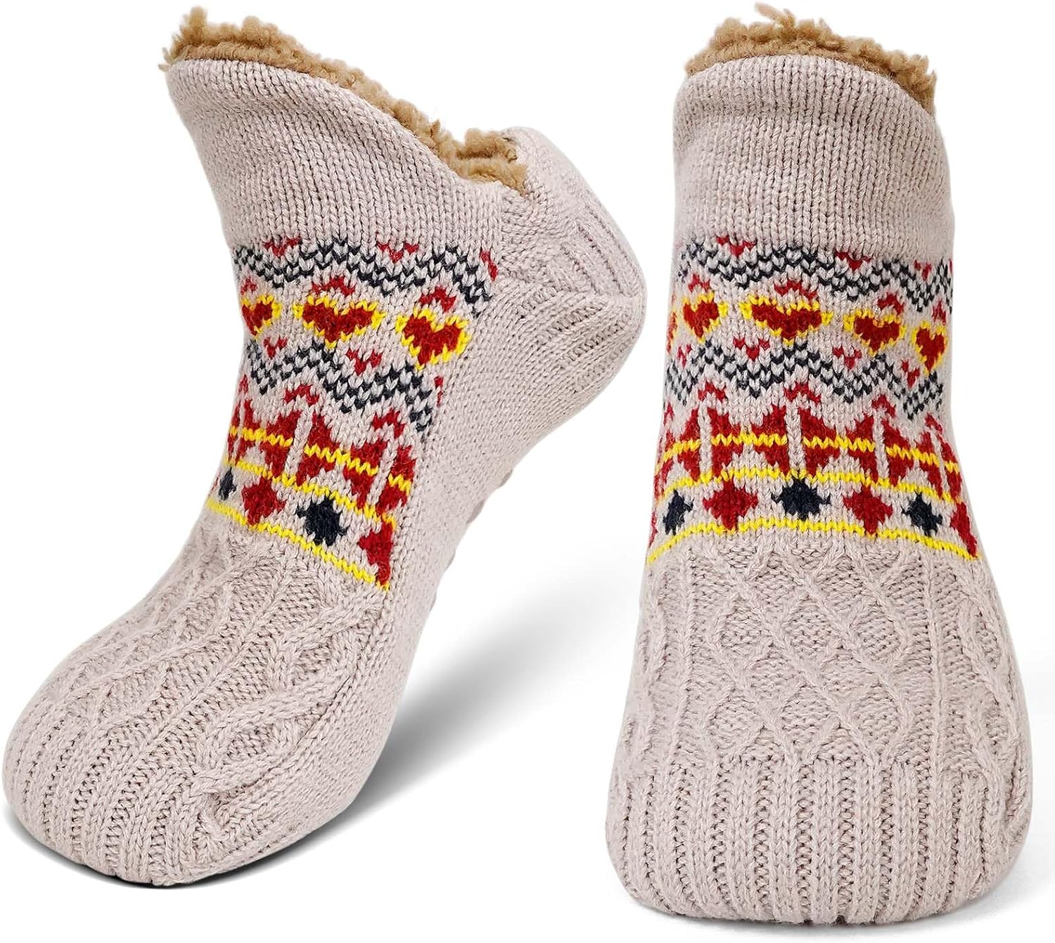 Chaussettes Maison Antidérapantes Homme Hiver - Doublure Sherpa Chaudes - 1 Paire (Tailles 39-45, Plusieurs Couleurs)
