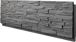 ROOMTEC Faux Stone Wall Panels - Realistic PU Veneer Siding for Interior Exterior DIY, 45.67x12.99 Inch 1-Pack