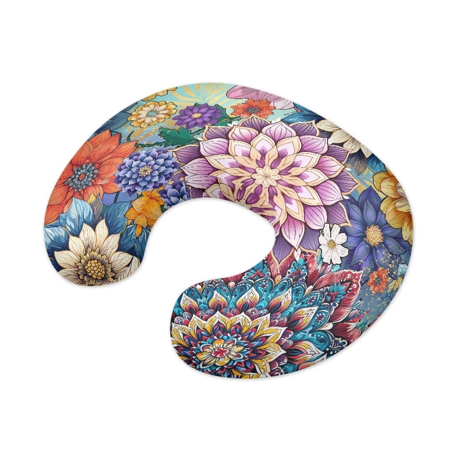 Suhoaziia Bohemian Mandala Flowers Newborn Feeding Pillow Case Soft Comfortable Nursing Pillow Covers for Bottle and Breastfeeding, Easy to Put On & Remove Nursing Support Pillow Covers