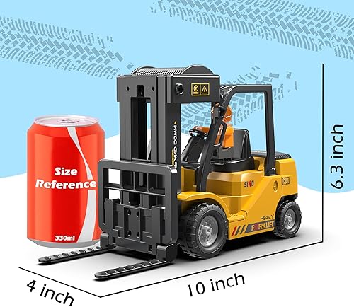 Miniatura 6 de Carretilla elevadora a control remoto, 2 en 1, horquilla y gancho de elevación transformable, juguete de carretilla elevadora para niños, carretilla