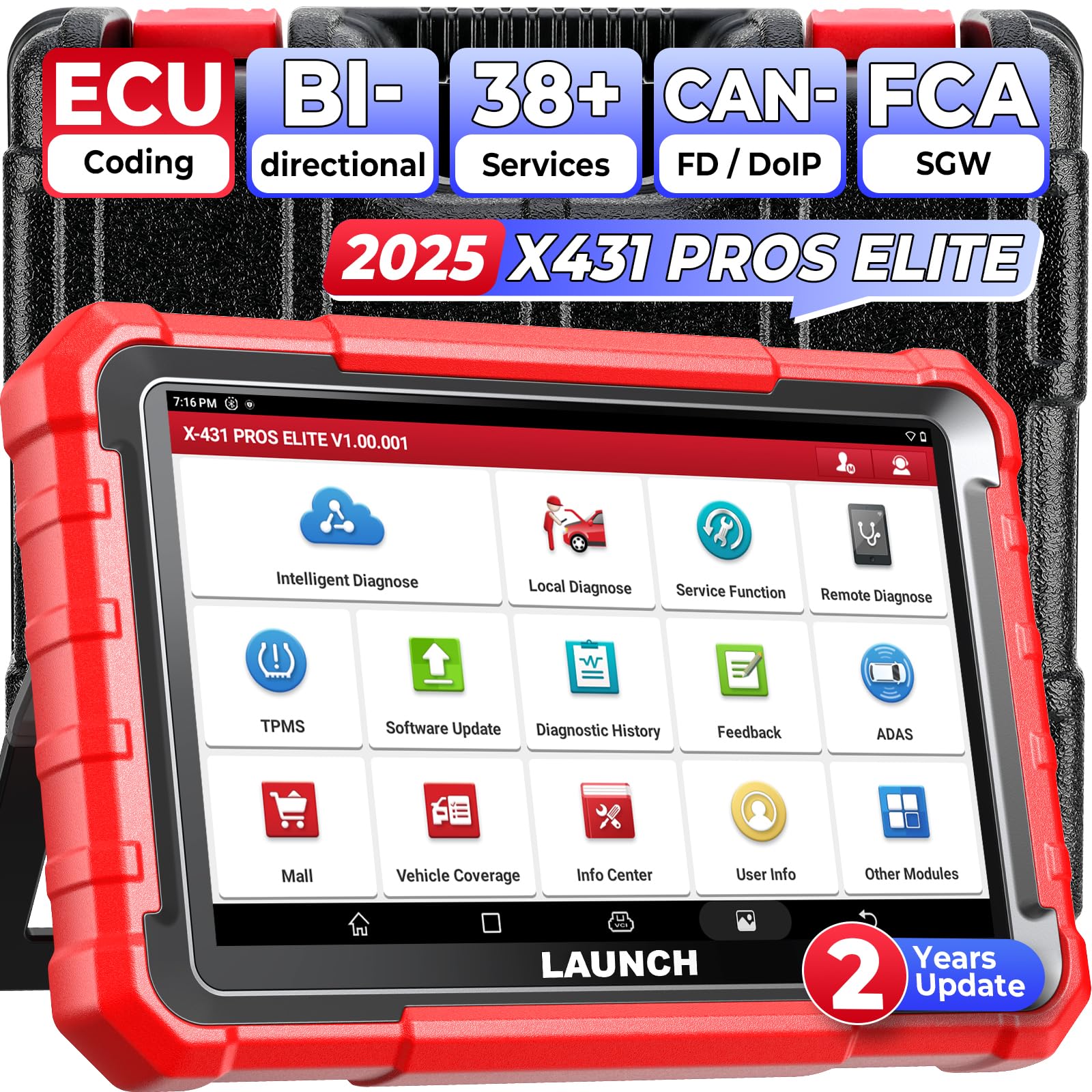 Launch X431 PROS Elite 2026 New Bidirectional Scan Tool, 38+