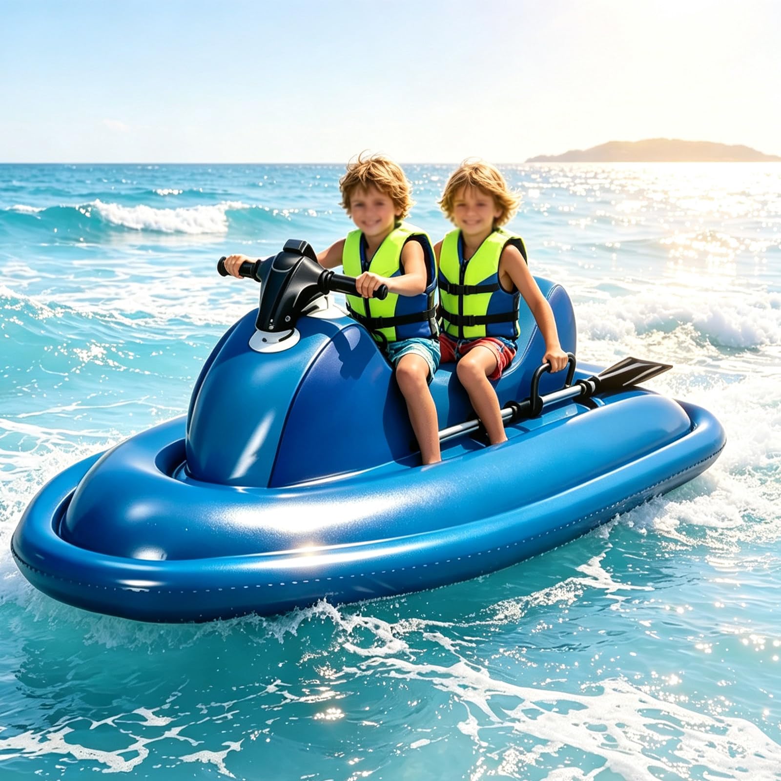 Atwynd Summer Electric Motor Boat/Jet Ski Inflatable Boat, 500W/700W Kayak Motor, Water Scooter for Adults, SUP Motor Underwater Scooter for Fishing Trips, Snorkeling and Excursions 500W10A
