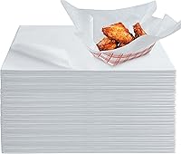 Vista 1 de (250 unidades) Hojas de papel encerado blanco de 12 x 12 pulgadas para alimentos, revestimientos de cestas, cuadrados para sándwich, envolturas