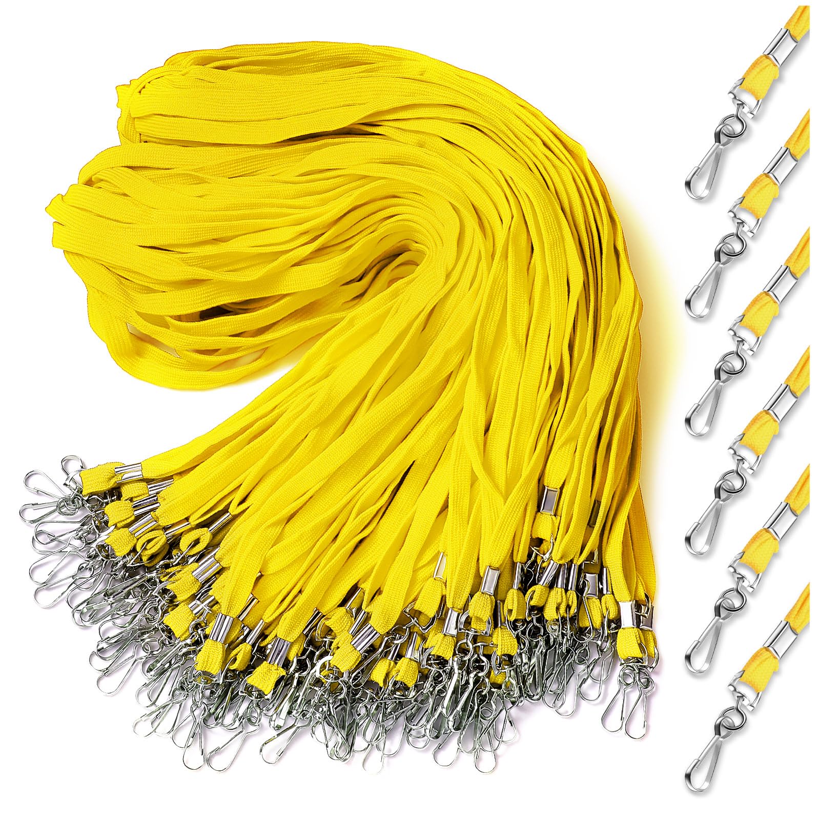 Epakh 200 Pcs Lanyards for ID Name Badge Holder Neck Lanyard Flat with Clips Neck Straps for Office School Nurse