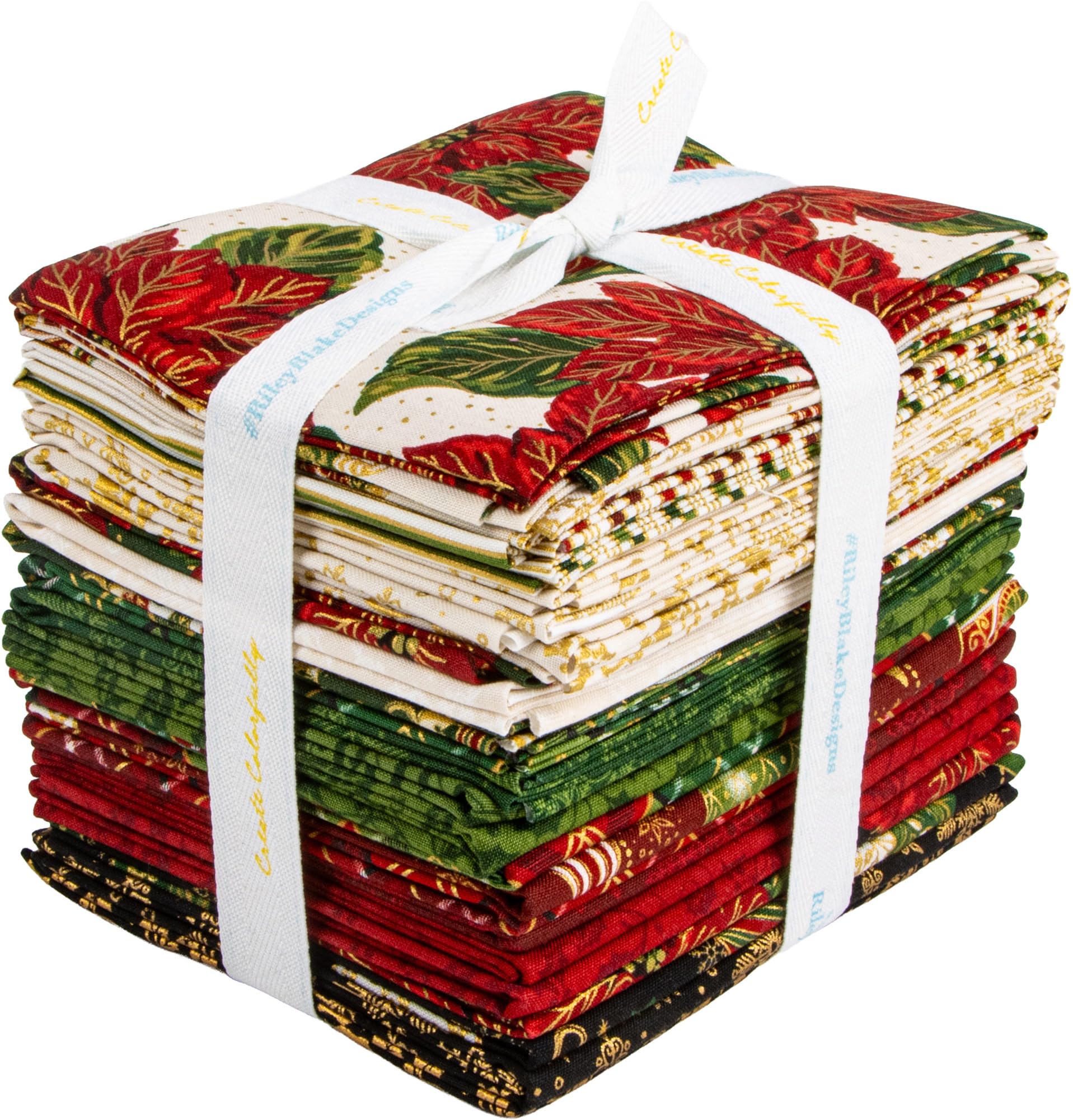 Jennifer Bosworth Poinsettias at Christmas 24 Fat Quarters Riley Blake Designs FQ-17630-24