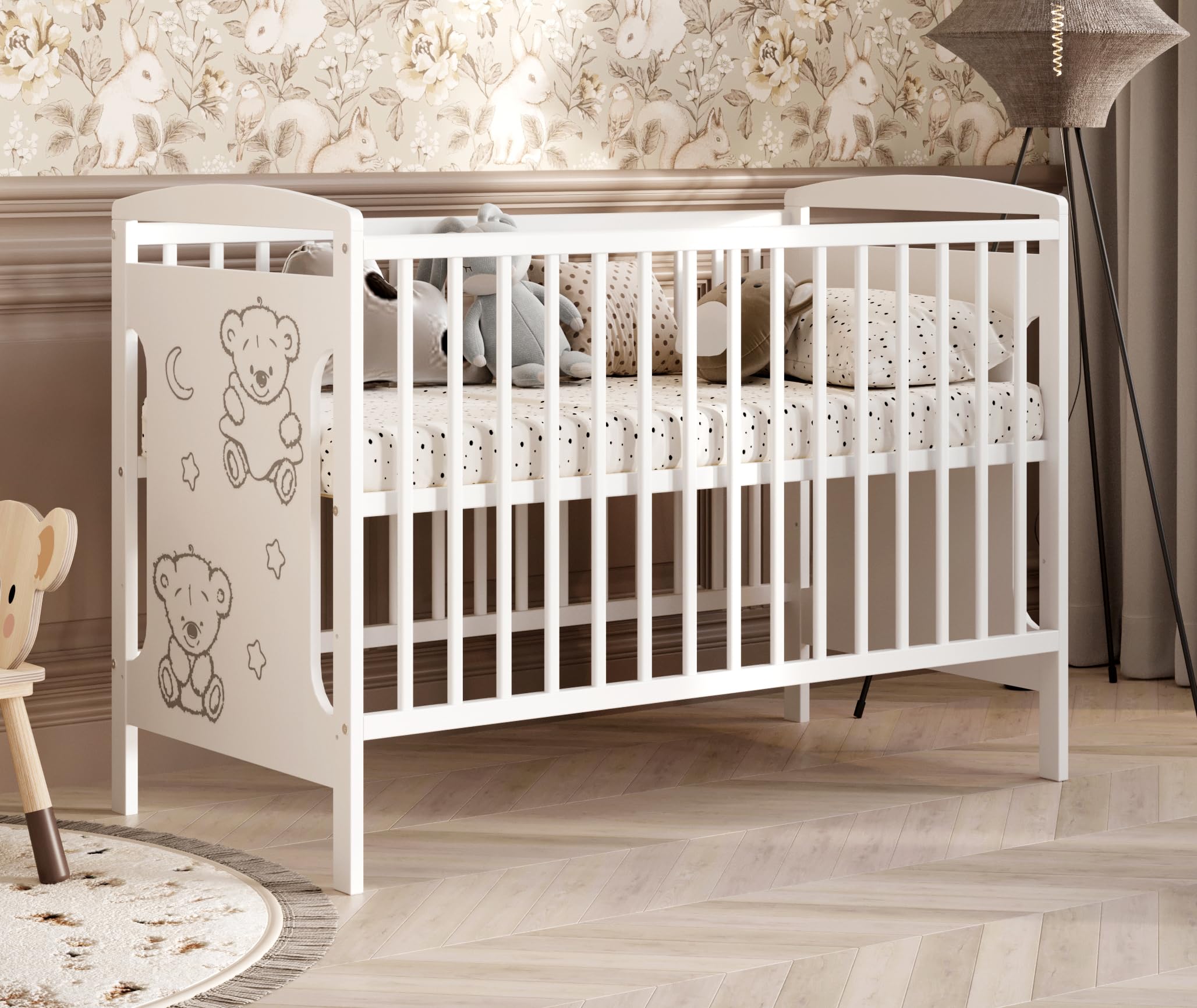 Genérico Cuna para bebés Ted 60 x 120 cm con Kit de conversión: Crece con su Hijo (sin colchón)