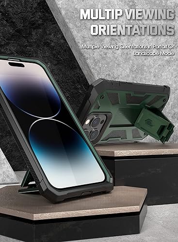 Miniatura 9 de Poetic Funda compatible con iPhone 14 Pro Max, funda Spartan para iPhone 14 Pro Max, funda protectora de cuerpo completo con textura de cuero