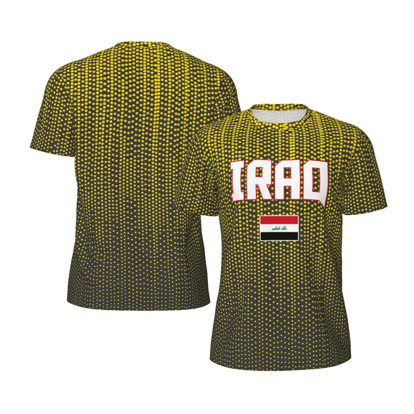 DABOYOZHZH Iraq Flag Cool Iraqans (43) Sports Jersey Mesh T-Shirt 3D Print for Running Cycling Soccer Tennis Fitness Climbing Shirts