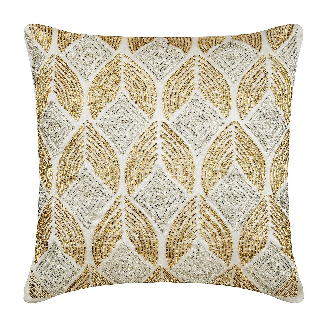 The HomeCentric Decorative Gold Cushion Covers Pack of 2, 50x50 cm (20"x20"), Square Throw Silk Pillow Cover for Living Room Sofa Bedroom Bed, Modern Cushion Covers UK- Golden Rain
