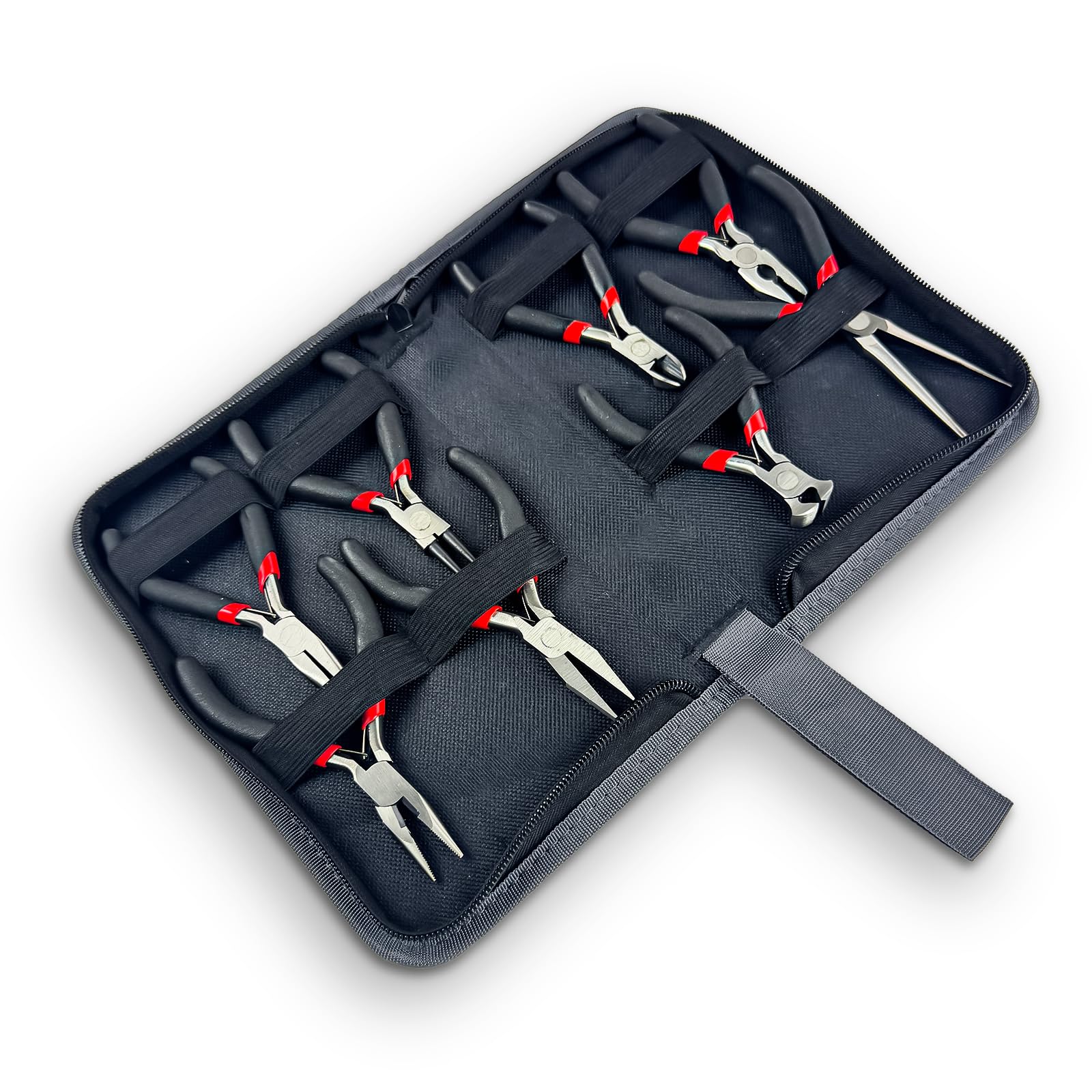 Juego de 8 Piezas Alicates Joyería, Mini Alicates de Precisión con Bolsa de Almacenamiento para la Fabricación de joyas Reparaciones y Hacer Manualidades