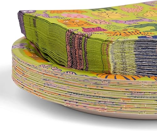 Miniatura 4 de Juego de 48 platos de papel y servilleta de alta calidad para fiesta, tema de gato/gatito, vajilla desechable pesada para cumpleaños de niñas/niños,