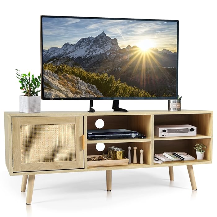 Buy LAZZO MidCentury Modern TV Stand for TVs up to 55", Wood TV