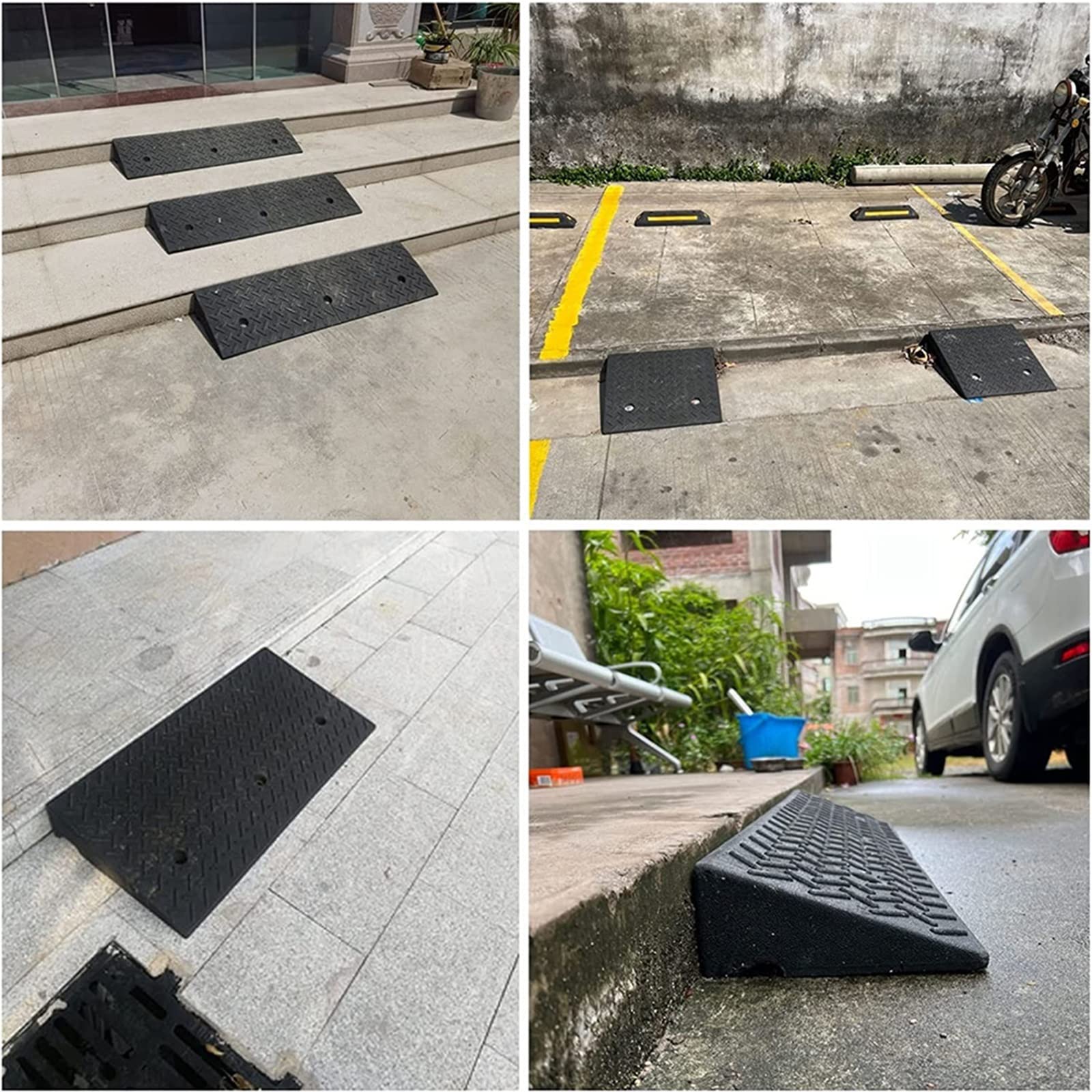 Rampas para Silla De Ruedas Rampa De Bordillo 4-20 Cm para El Umbral Scooter Silla De Ruedas Fácil De Puerta Portátil Canal Accesible Anti-Slip (Size : 50 * 80 * 17cm)
