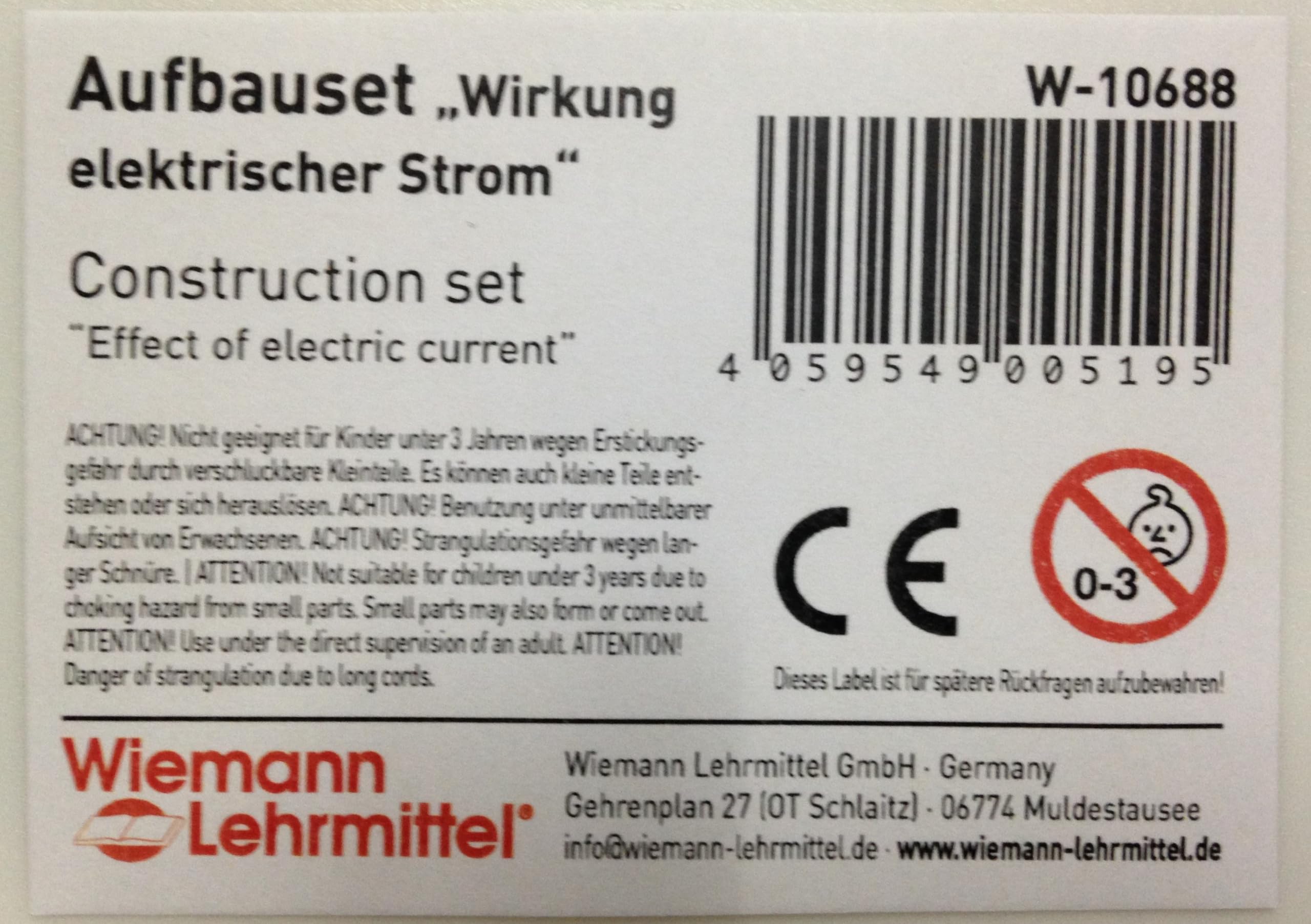 Wiemann Lehrmittel Ergänzungsset Wirkung elektrischer Strom Elektrobaukasten für Kinder, Experimentierkasten - Aufbauset