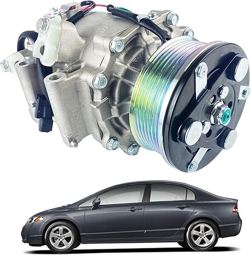 Compresor de CA para automóvil compatible con Honda Civic 1.8L Compresor de aire acondicionado con embrague de repuesto # 38800RNAA01 38810RRBA01