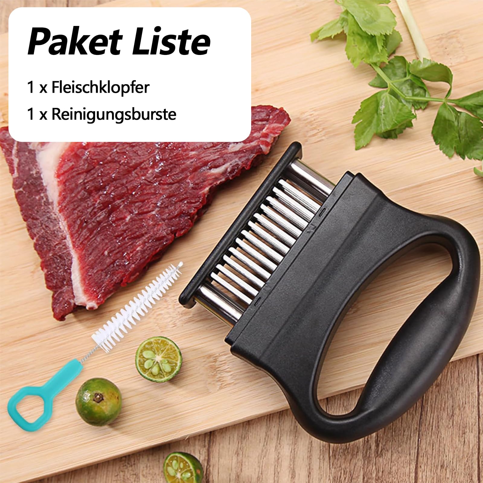Attendrisseur à Viande 48 Lames – Acier Inoxydable, Manche Antidérapant | Pour Steak, Poulet, Porc, Bœuf - 7