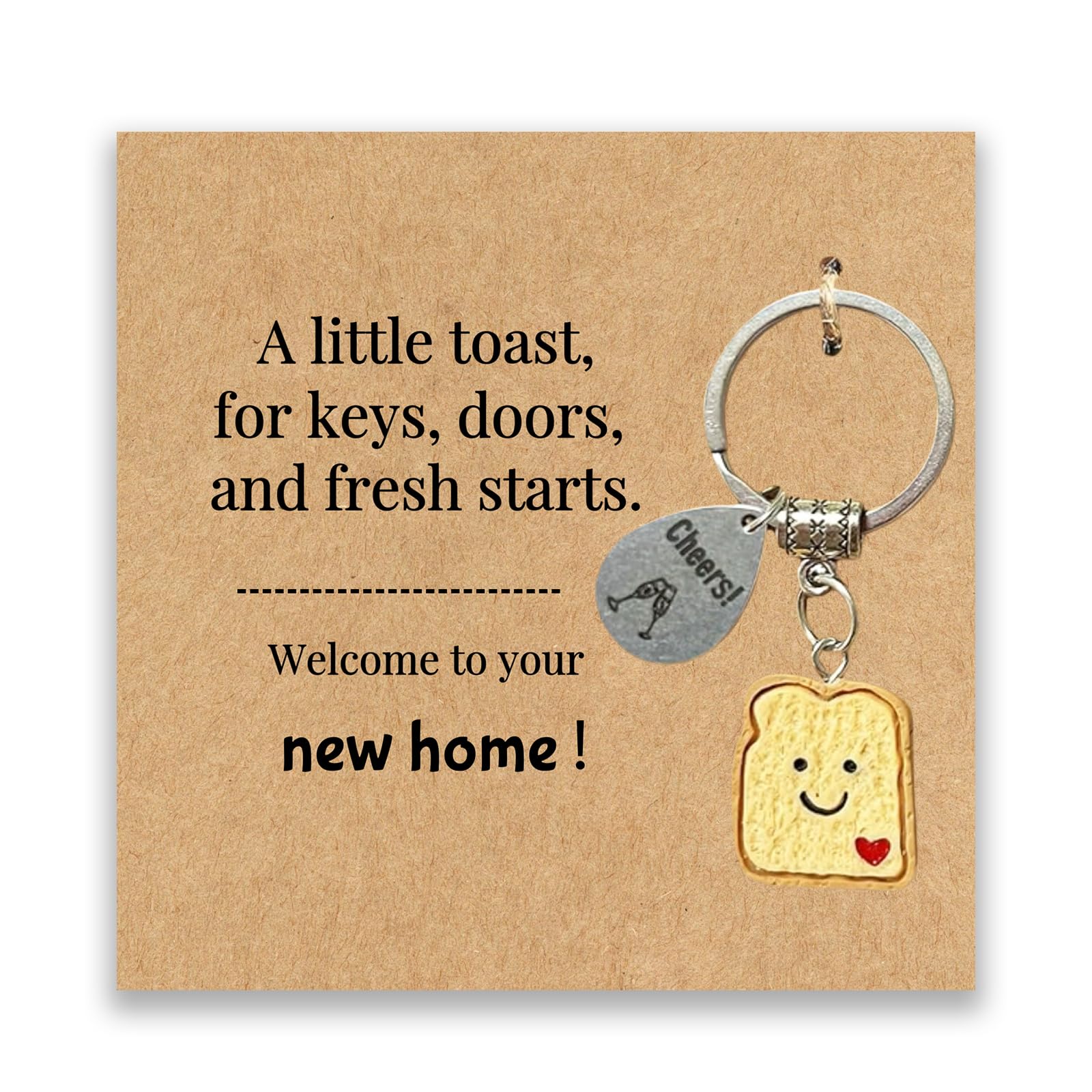 Virelle Simulation Bread Toast Keychain for Women New Home Gifts Congratulations Gift Good Luck Charms New Beginnings Divorce Gifts for Women Cute Breakup Goodbye for Coworkers Going Away Gift