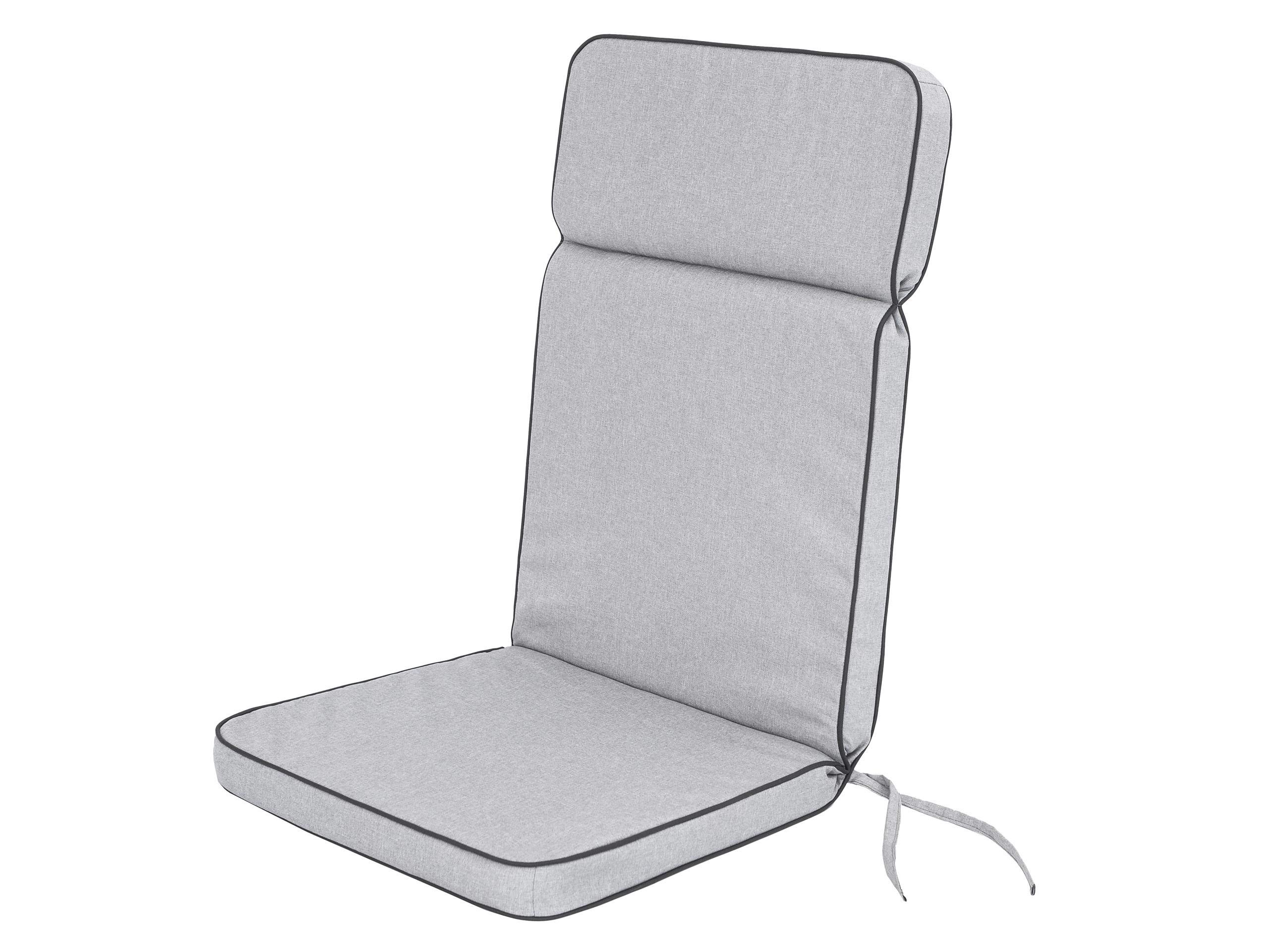 Cuscino per sedia da giardino con schienale alto, 119 x 49 x 5 cm, comodo cuscino da giardino, cuscino da giardino, sedia da giardino, colore grigio cenere