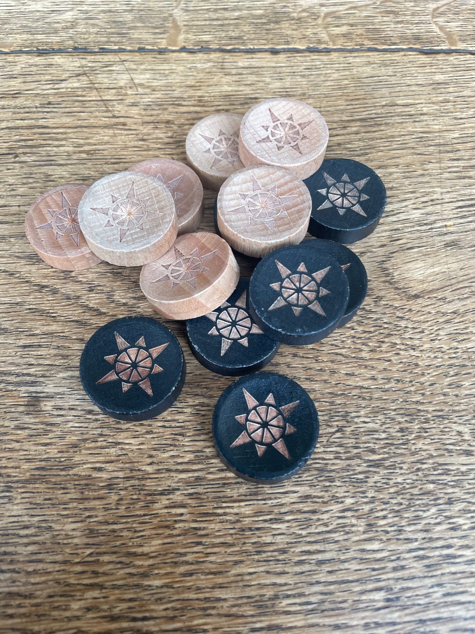 Sondergut - Set di pietre di ricambio in legno per il bene speciale da viaggio Backgammon