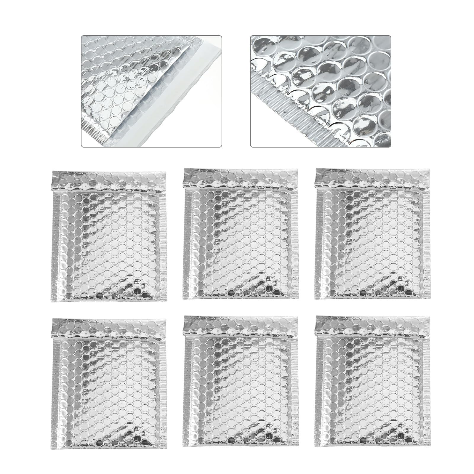 CALLARON Sobres de Burbujas Autoadhesivos Plateados 14x16 4 Cm, Bolsas Acolchadas para Envío de Correo, Pack de 100 Unidades, Sobres Sellados para Envíos Seguros y Protección de Productos