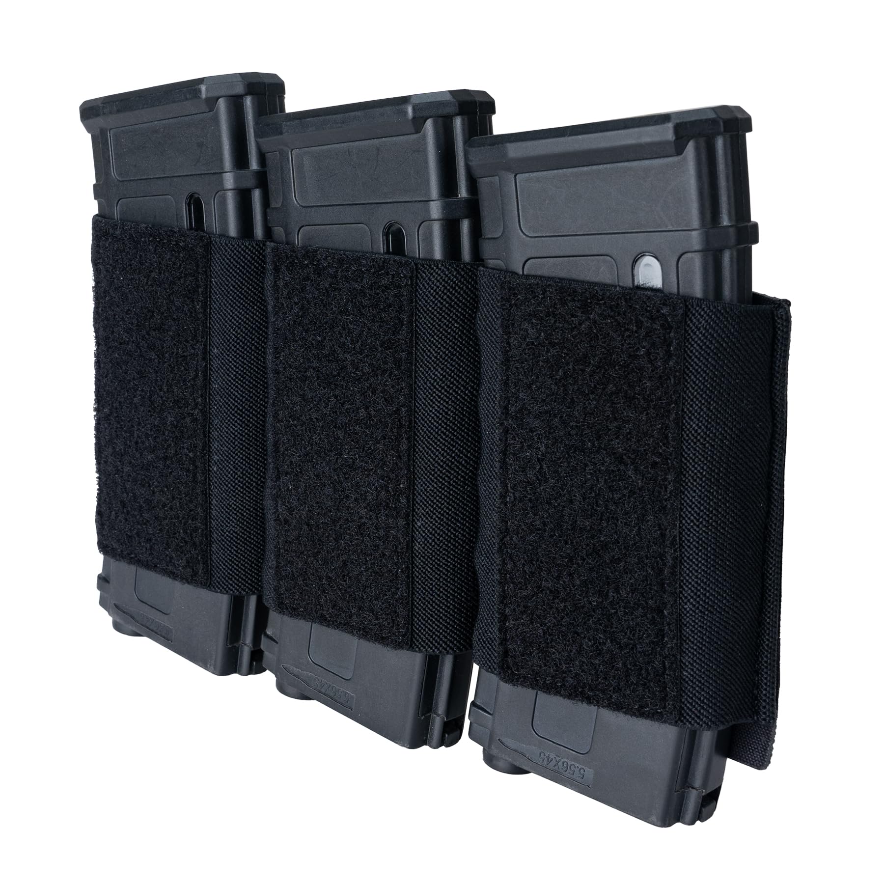 IDOGEAR Triple 5.56mm Rifle Magazines Holder Elastic Mag Holder with Hook Panel Attachment for MK5/D3CRM Chest Rig