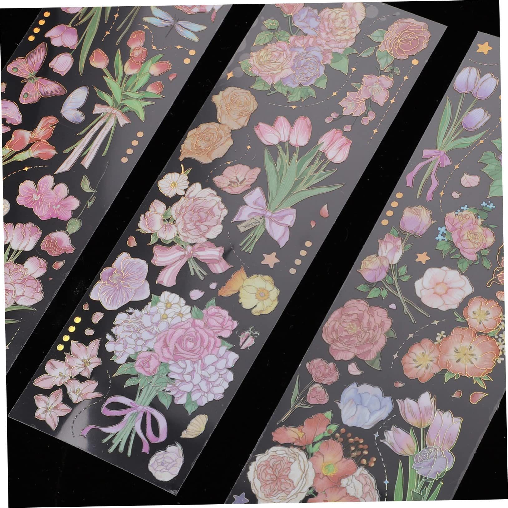 SHINEOFI 3 Stück 5 Blumenstempelaufkleber Sammelalbum Buchaufkleber Scrapbooking Zeitschriftenaufkleber Junk-journal-zubehör Selbstklebender Planer-aufkleber Blumenaufkleber Das Haustier