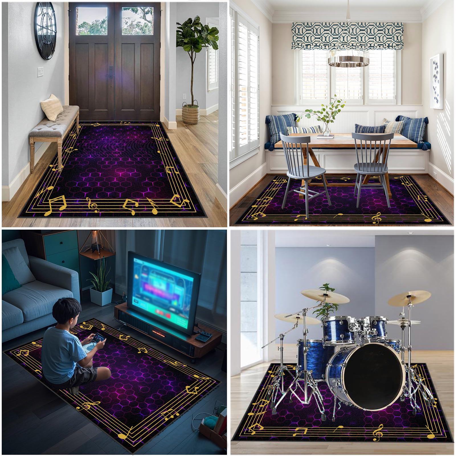 Bateria elektroniczna Dywan na perkusję i perkusję Maty akustyczne Pianino Baterie Akustyczne Maty Na Bęben Dźwiękoszczelny Antypoślizgowy Mata 180 x 140 cm