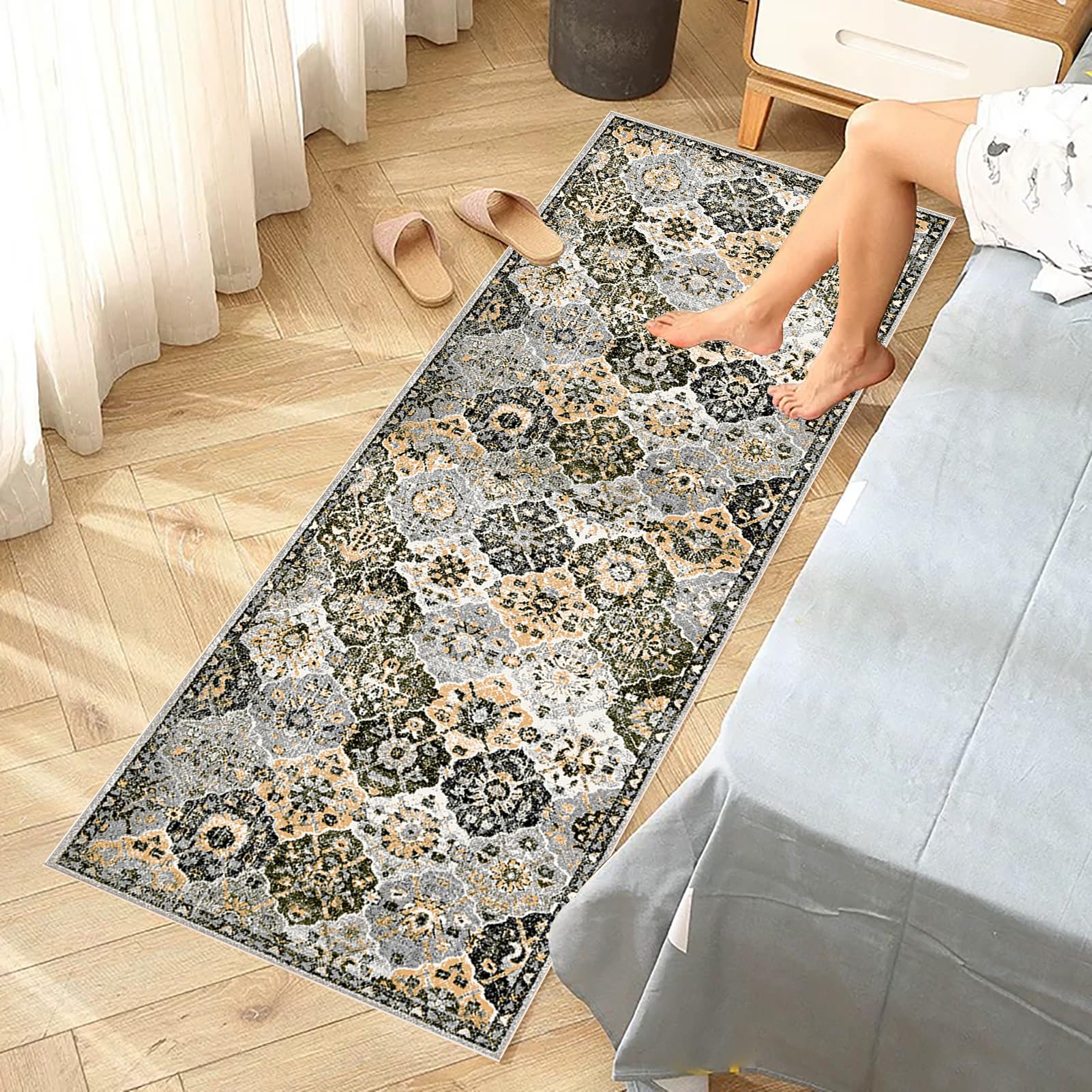Antypoślizgowy zmywalny dywanik kuchenny, zmywalny dywanik do kuchni, 120 x 250 cm dywanik wejściowy korytarz korytarz korytarz wąskie dywaniki do kuchni łazienki salonu sypialni