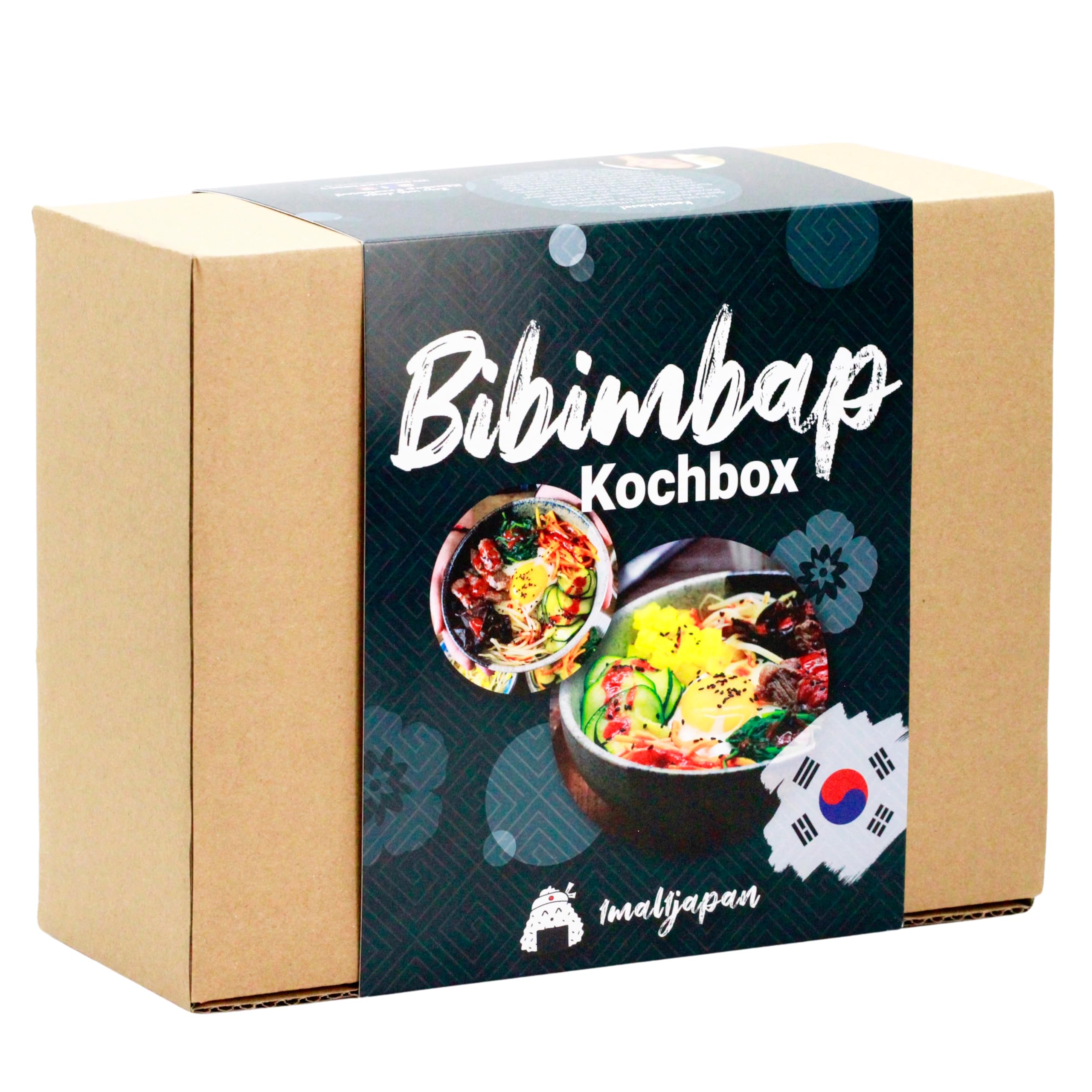 Bibimbap Kochbox (8-teilig, für 6 Portionen) – DIY Set inkl. Anleitung für Korean Rice Bowl – mit Reis, Gochujang, eingelegter Rettich, Sesamöl & mehr | auch für Anfänger, Geschenkidee