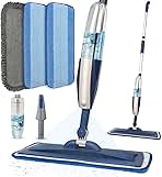 Mops for Floor Cleaning Wet Spray Mop with 14 oz Refillable Bottle and 3 Washable Microfiber Pads Home or Commercial Use Dry Wet Flat Mop for Hardwood Laminate Wood Ceramic