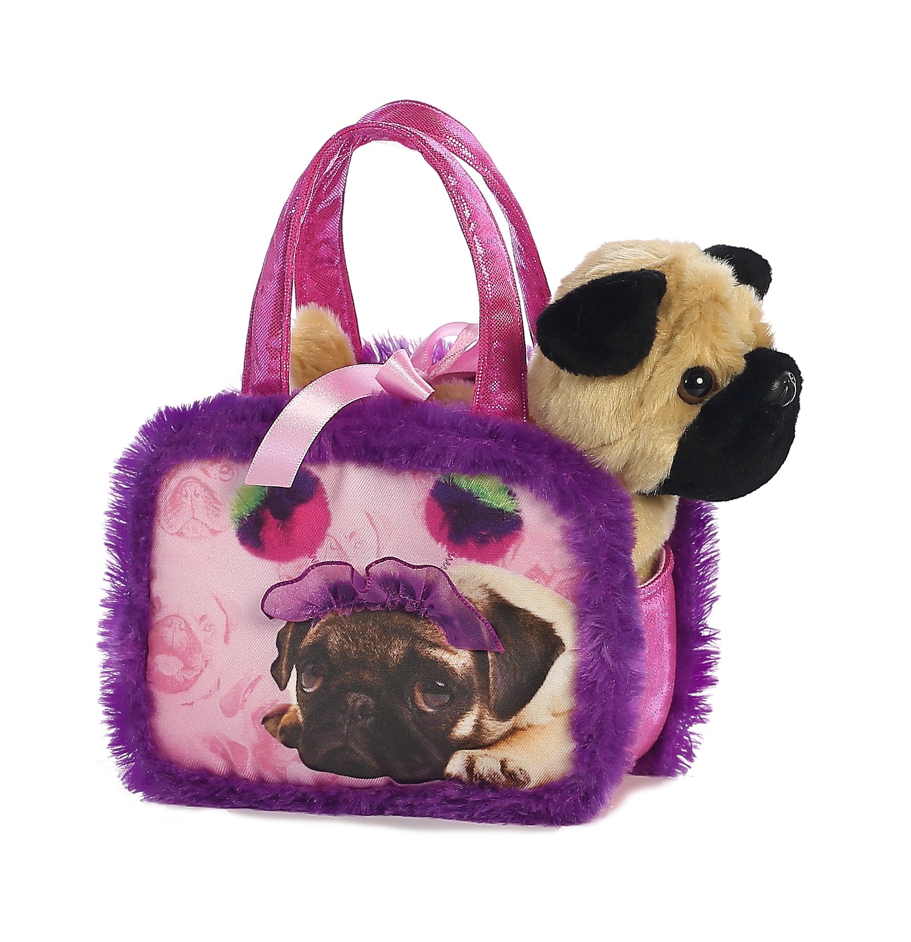 AURORA World Fancy Pals Pompom Pug Playset, Purple, 7"