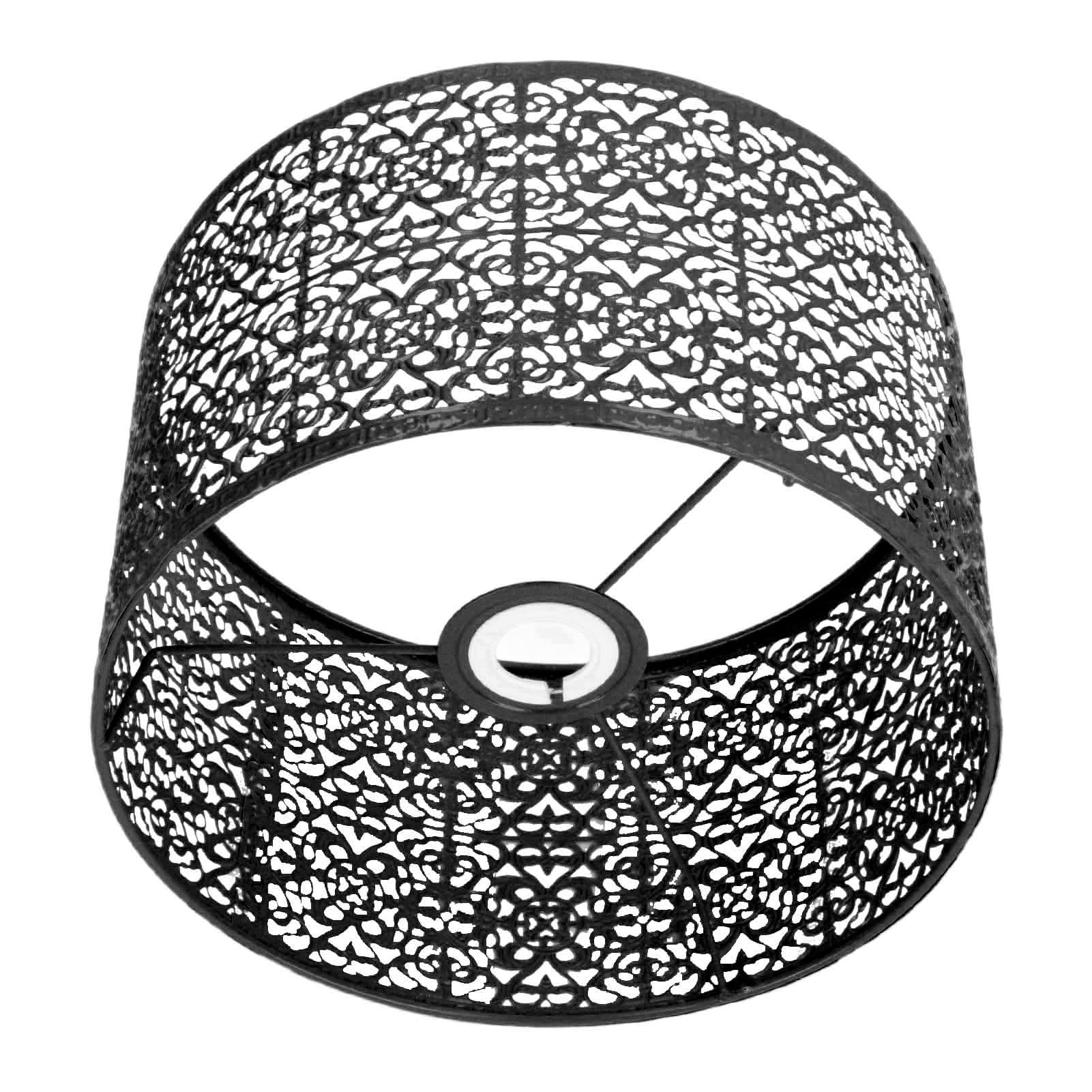 thumbnail: Metalen Lampenkap Hol Uitgesneden - E27/E14 Universeel, Zwart, 25x25x16 Cm - Artistieke Schaduw Effecten