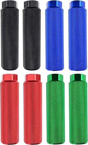 Miniatura 7 de 4 pares de clavijas de aleación de aluminio para bicicleta de montaña Ciclismo Trasero Stunt Pegs Fit 3/8 pulgadas ejes Negro