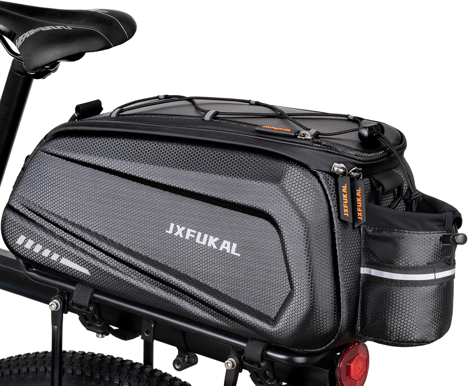JXFUKAL Bike Bags for Bicycle Rear rack - 9.5L/17L/40L Hard Shell Waterproof Bike Ebike Trunk Pannier Saddle Seat Bag Carrier with Reflector