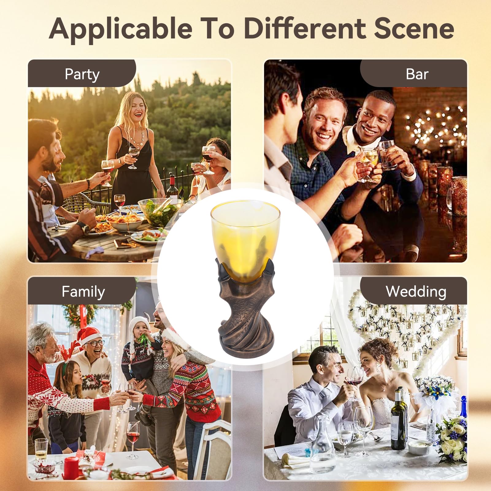 Skull Goblet, Skull Claw Chalice 3D Skull Goblet Drinking Cup Medieval Skeleton Chalice Cup Claw Chalices Ghost Hand Wine Glass Halloween Skull Wine Goblet for Halloween Party Cocktail Whiskey