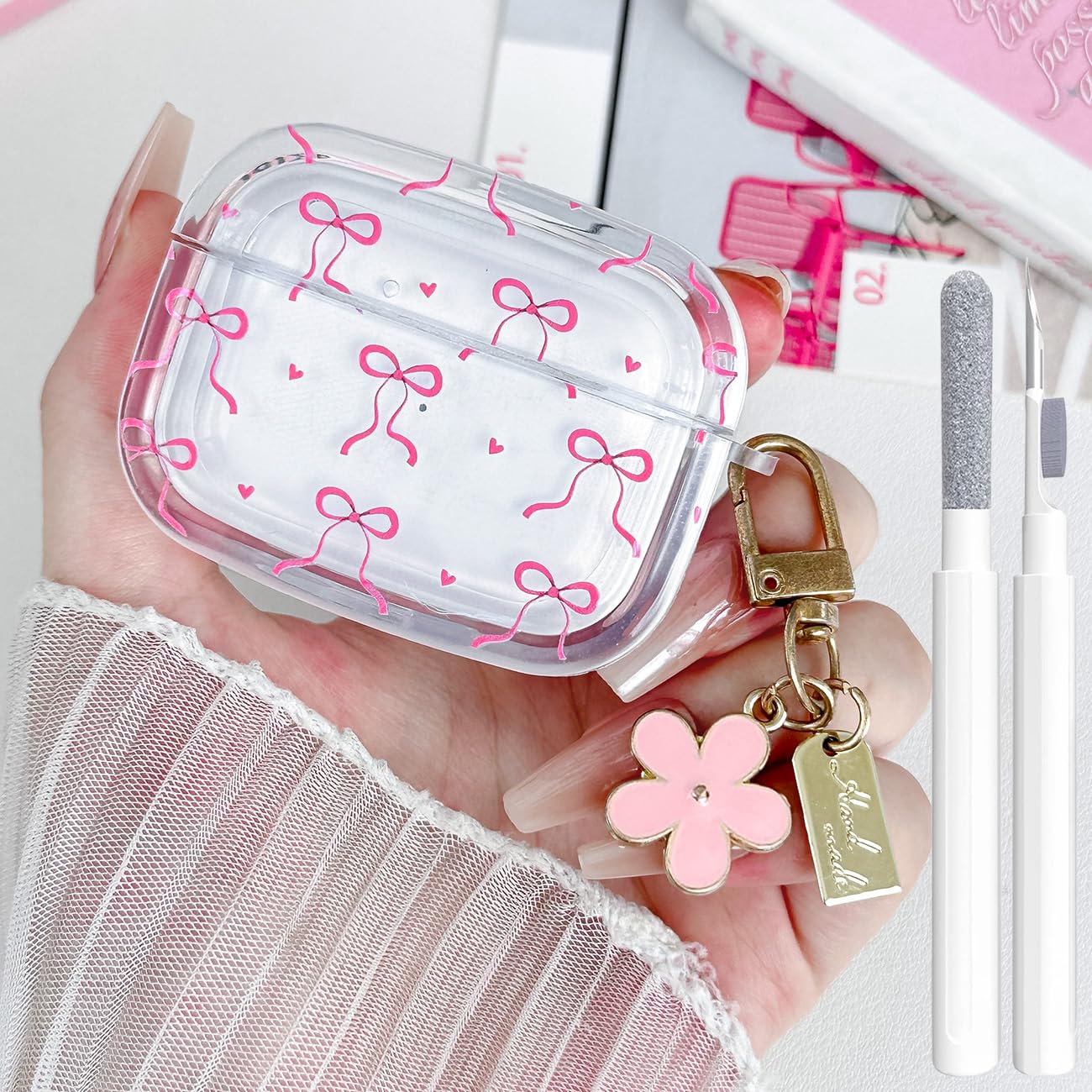 Olytop for Cute Airpods Pro 2nd/1st Generation Case Clear, Soft