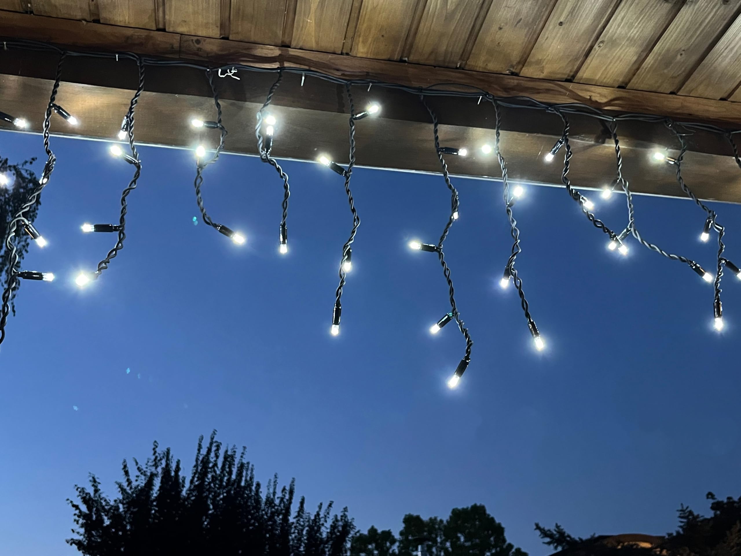 Profi Serie - Estalactitas de Luces LED para exterior, cortina de luz, 3 m x 0,5 m, blanco frío, IP67, con cable de alimentación, extensible, para techo, balcón, jardín, decoración
