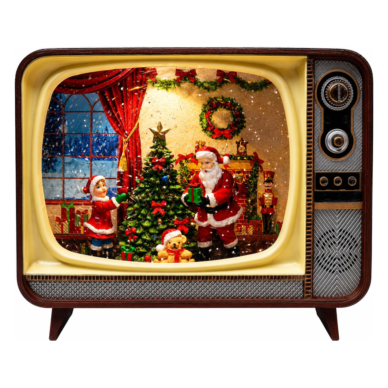 Amazon.com: Retro Christmas TV LED Water Spinner Santa Scene