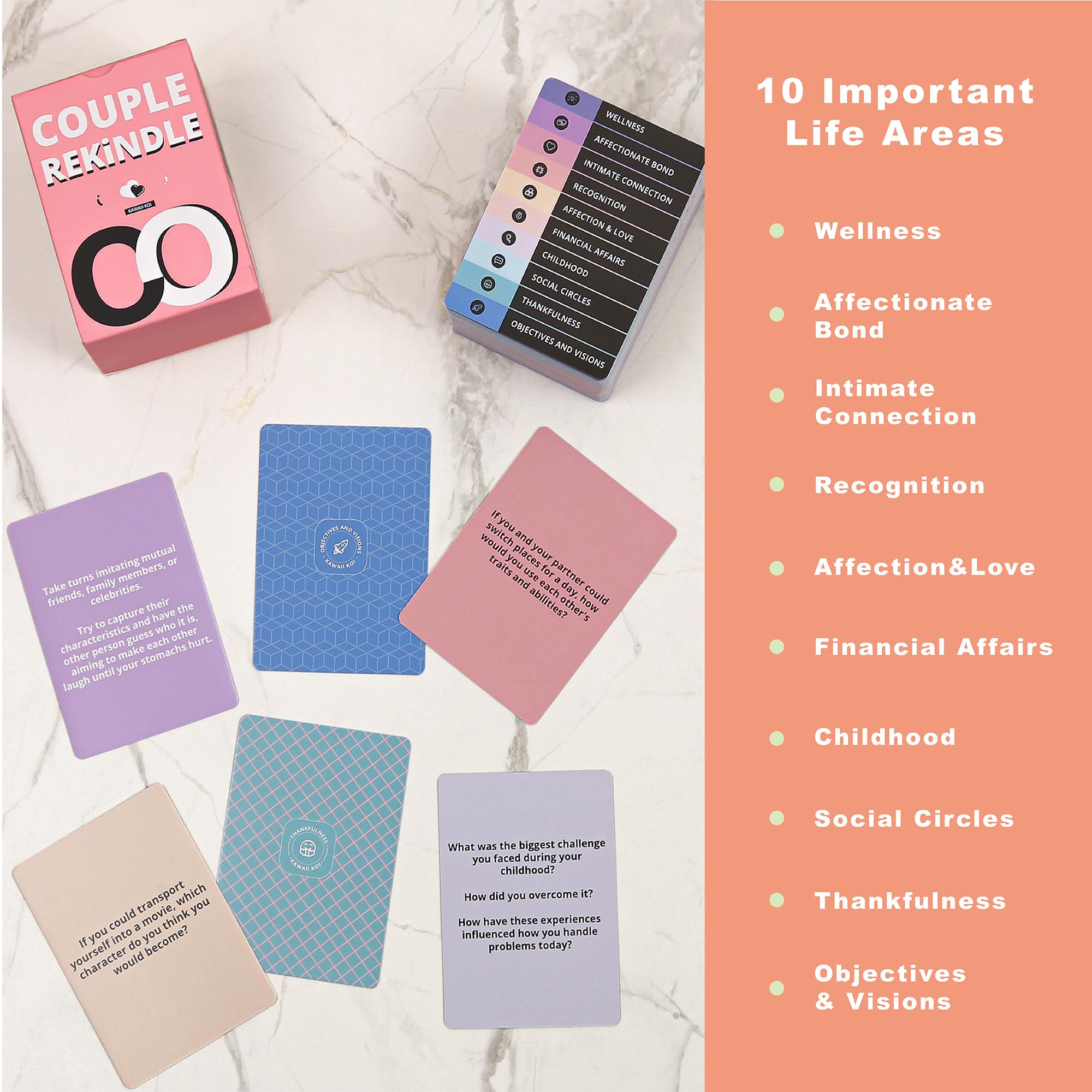 COUPLE REKINDLE, Couples Game For Date Night Reconnect, 165 Couple Conversation Starter Cards - Image 4