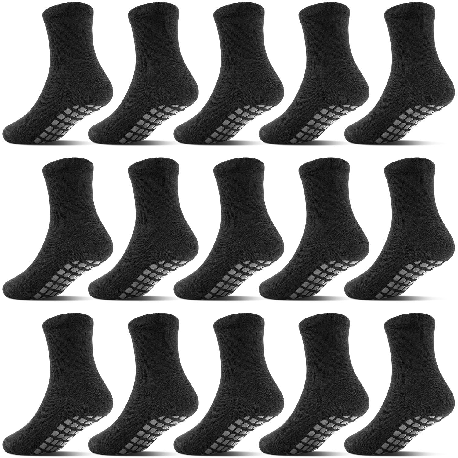 DECOVICI Toddler Grip Socks 15 Pairs, Baby Non Slip Socks with Grips for Boys, Kids Anti-Skid Slipper Sock 0-7 Years