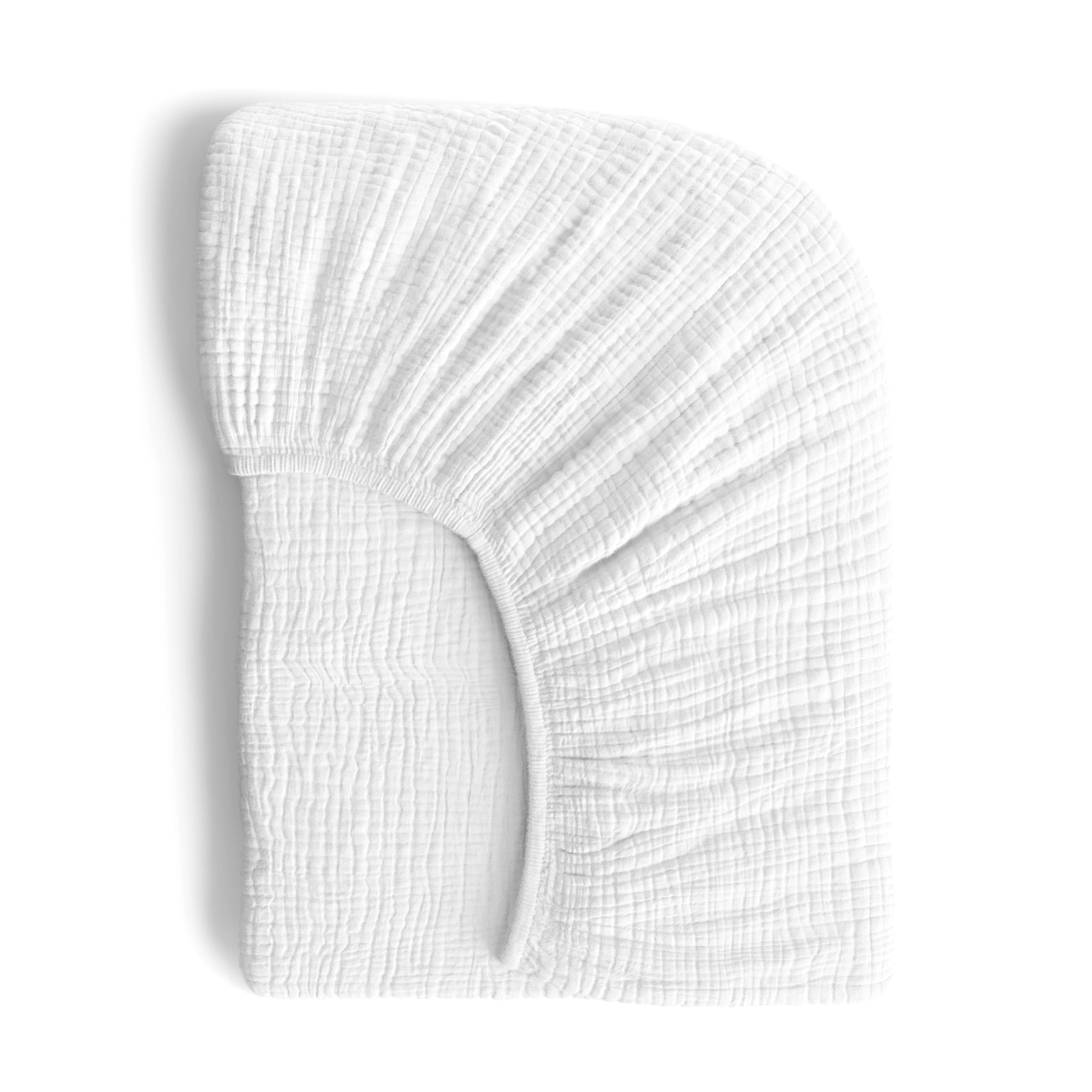 ROMY RO Muslin Crib Sheets, 100% Organic Cotton, Breathable and Ultra-Soft, Standard Crib Sheet Mattress (28"x 52") for Girls and Boys, Neutral Fitted Baby Crib Sheet (White) โ image 1