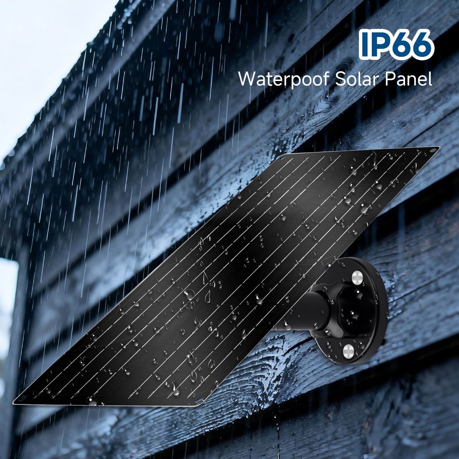 Pannello solare ad alta potenza da 12 W per telecamera di sicurezza, caricatore solare USB-C da 5 V con adattatori micro USB e barile, resistente alle intemperie per il monitoraggio continuo di casa e