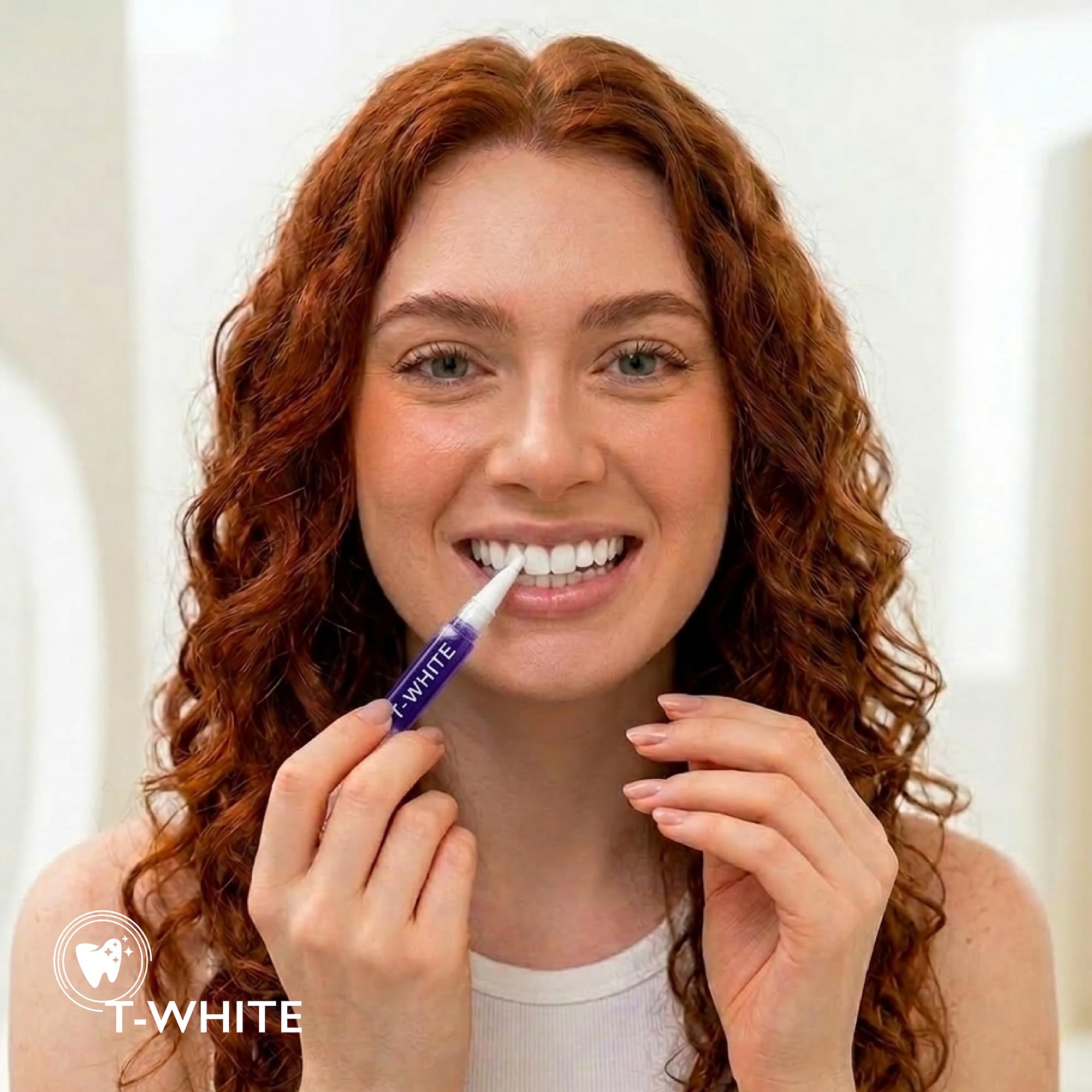 T-White - Ricarica Sbiancante Denti Professionale - 3 Gel Sbiancanti con Pennello Applicatore - Denti Bianchi in 16 Minuti - Sicuro per lo Smalto
