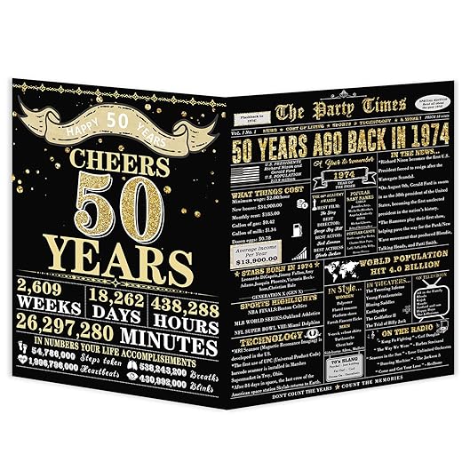 50th Birthday Card, Funny 50th Birthday Gifts for Him Her, Unique 50th Birthday Decorations for Women Men, Birthday Gifts for 50 Year Old Couple