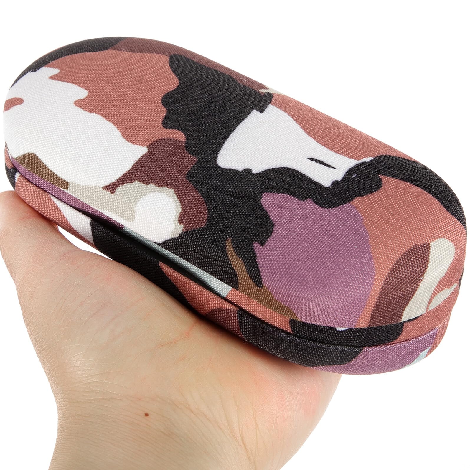 Generico Astuccio Rigido per Occhiali da Viaggio a Doppio Scomparto in Plastica con Motivo Mimetico Organizer Portatile Unisex per Occhiali da Sole e Lenti a Contatto Custodia Resistente