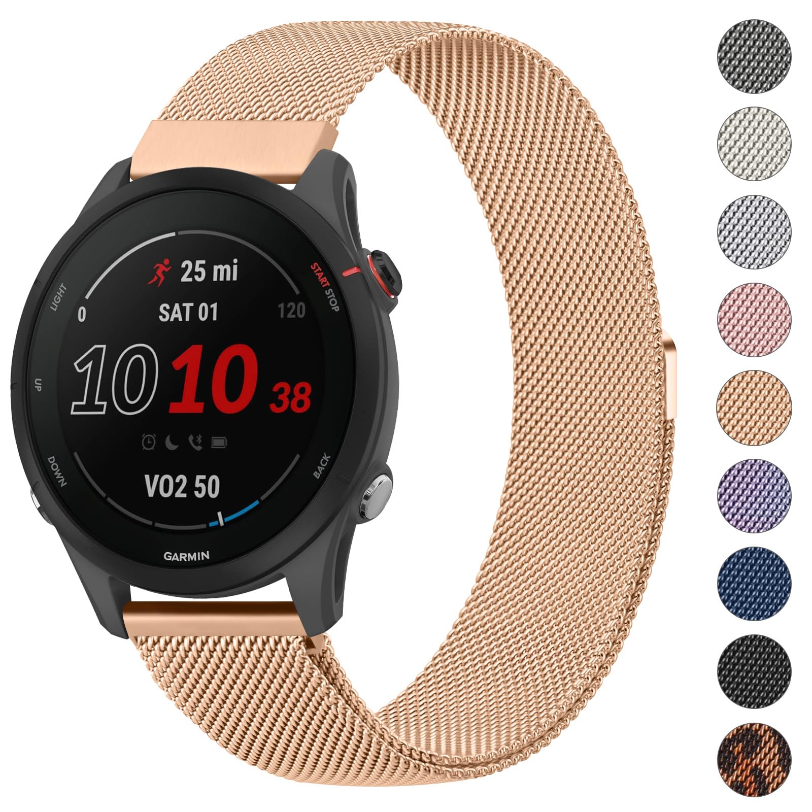Metal Strap for Garmin Forerunner 255 Watch Strap/265 Strap, Vivoactive 4, Venu 2/Venu 3