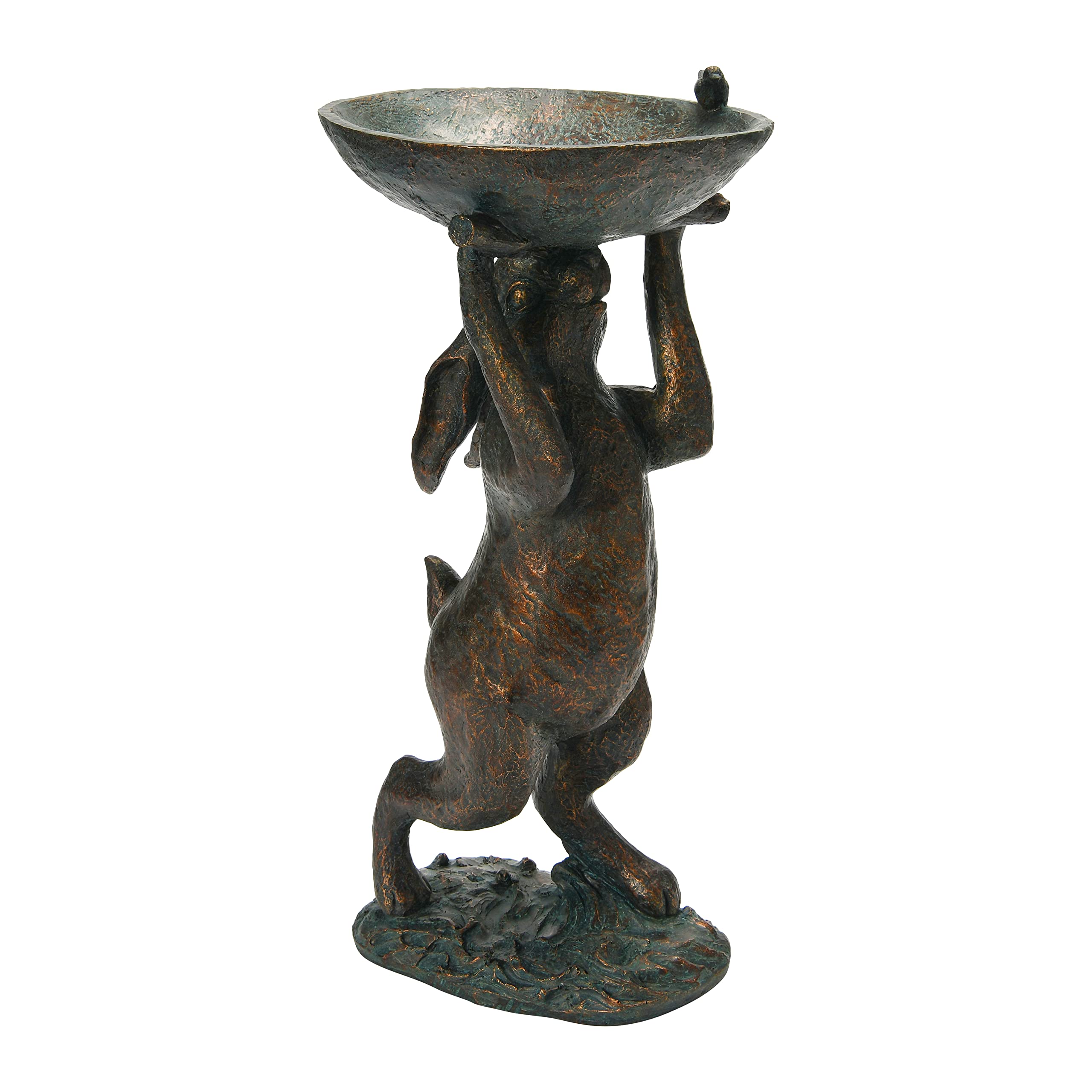 Creative Co-Op Resin Rabbit Bird Bath